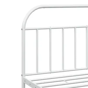 Berkfield Metal Bed Frame with Headboard White 200x200 cm