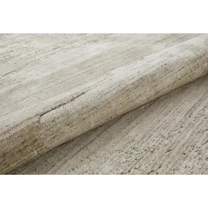 Beige Abstract Wool Luxurious Modern Easy to Clean Abstract Dining Room Bedroom and Living Room Rug -366cm X 457cm