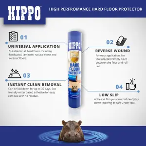 Hippo Hard Floor Surface Protector 600mm x 50m Blue