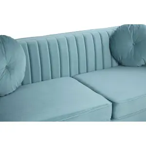 Interiors by Premier Farah Three Seater Midnight Green Velvet Sofa