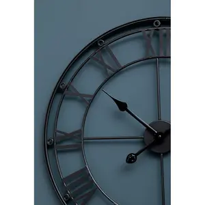 Interiors by Premier Matte Black Metal Wall Clock