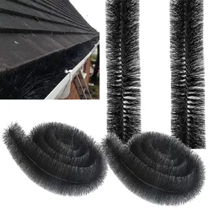 3 x Black Gutter Brush 4m x 100mm Prevents Debris & Moss