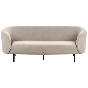 3 Seater Fabric Sofa Taupe LOEN