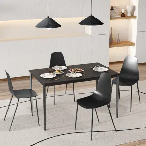 Costway 4PCS Armless Dining Chair Modern Heavy-duty Metal Leg Kitchen Leisure Chair