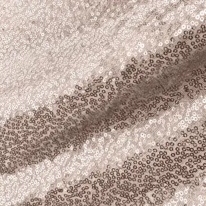 Neel Blue 70x108 Inch Rectangle Sequin Tablecloth, Rose Gold