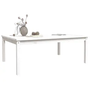 Berkfield Garden Table White 121x82.5x45 cm Solid Wood Pine