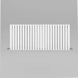 White Oval Tube 600x1416mm Horizontal Double Panel Heated Towel Radiator