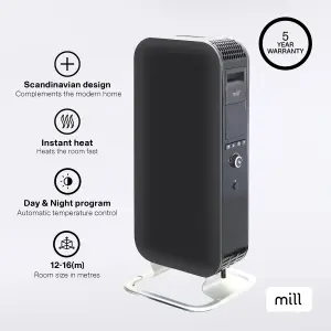 Mill Gentle Air Oil Filled Radiator 1000W Black