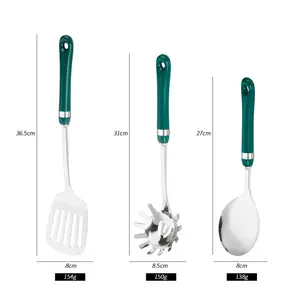 Shela 7 Piece Kitchen Utensil Set (Set of 7) Green/Silver