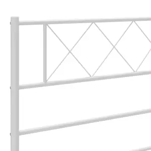 Berkfield Metal Bed Frame with Headboard White 100x190 cm