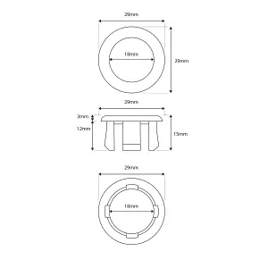 White Round Overflow Rings For Basin Overflows