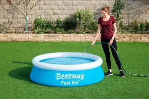 Bestway 6ft x 20'' Fast Set Swimming Pool  Round Outdoor Family Paddling Pool for Garden