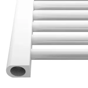 Rinse Bathrooms Prefilled Electric Curved Heated Towel Rail Radiator for Bathroom Kitchen White 1000x500mm - 200W