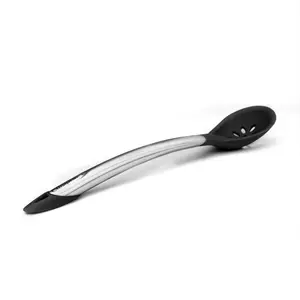 Cuisipro Silicone Slotted Spoon, Black, Heat and Stain Resistant, Dishwasher Safe, 30.5cm Black