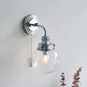 Anson Lighting Maine Bathroom Wall light finished in chrome plate