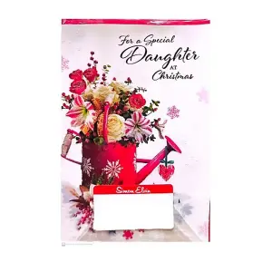 Simon Elvin For A Special Daughter Christmas Card (Pack of 6) White/Red (One Size)