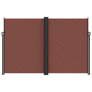 Berkfield Retractable Side Awning Brown 220x600 cm