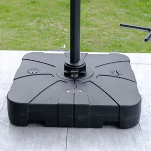 HDPE Square Plastic Outdoor Umbrella Stand Garden Patio Parasol Base Fillable 100kg 100L