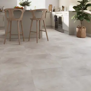 GoodHome Classy White Concrete effect Textured Composite Click flooring Sample