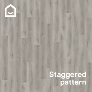 GoodHome Mambo Grey Wood effect Synchronised Click vinyl Planks, 2.17m²