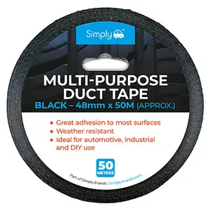 Simply Black Duct Tape 48mm x 50 Metre