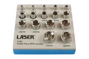 Laser Tools 7189 16pc Torx  Plus EPR Tamper Resistant Socket Set