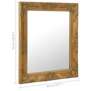 Berkfield Wall Mirror Baroque Style 50x60 cm Gold