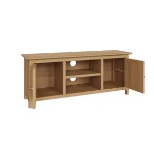 Large Natural Oak 2 Door TV Unit