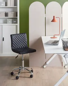 Beliani Retro Desk Chair Black ORLANDO