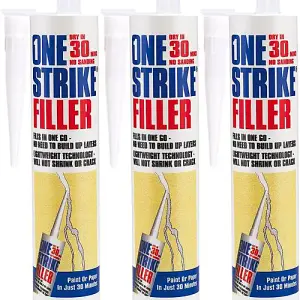 Everbuild One Strike Filler Cartridge White 300 ml (Pack of 3)