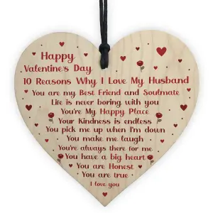 Novelty Valentines Gift For Husband Wooden Heart Gift For Her Special Keepsake Love Sign