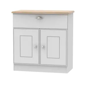 Albert 1 Drawer 2 Door Sideboard in Grey Matt & Oak (Ready Assembled)