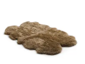 Uk Homeliving Honey 4 Piece Longwool Genuine Sheepskin Rug