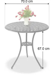 Centurion Supports OSHOWA Garden and Patio Cast Aluminium Bistro Table Black