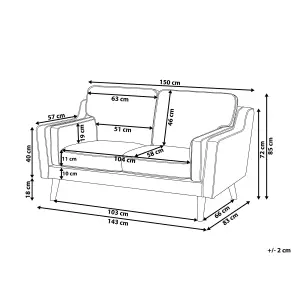 2 Seater Fabric Sofa Off-White LOKKA