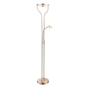 Luminosa Garona LED Floor Lamp 20W+5W Antique Brass