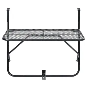 Berkfield Balcony Table Black 60x40 cm Steel