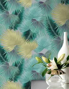 Arthouse Monteverde Teal & Citrus Wallpaper