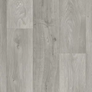 Precut Light grey Wide Natural Oak plank effect Sheet vinyl, 6m²