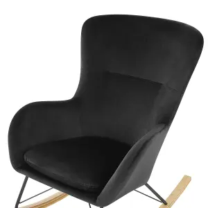 Rocking Chair ELLAN Velvet Black