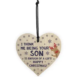 FUNNY Christmas Gift For Dad Wood Heart Rude Gift For Dad From Son Keepsake