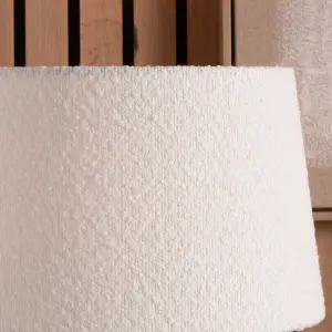 35cm White Boucle Tapered Cylinder Table Lamp Shade Cosy Boho Lampshades