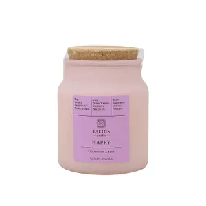 Scented Candle 152g Apothecary Jar HAPPY Grapefruit Rose Aroma Air Freshener