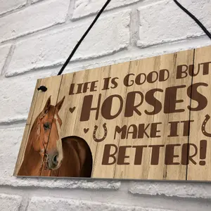 Red Ocean Stable Door Sign Horse Lover Gift Horse Pony Sign and Plaques Horse Gift For Women