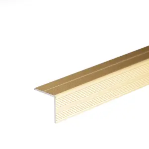 Self-adhesive anodised aluminium anti non slip stair edge nosing trim 900mm x 25mm x 25mm A40 gold