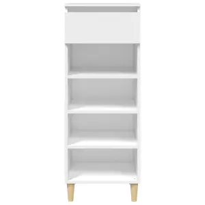 Berkfield Shoe Cabinet White 40x36x105 cm Engineered Wood