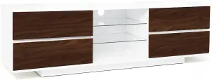 Centurion Supports Avitus Gloss White with 4-Walnut Drawers and 2 Shelves up to 65" LED, LCD, Plasma TV Cabinet