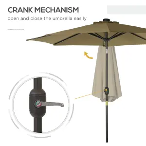 Outsunny 24 LED Solar Powered Parasol Umbrella Garden Tilt Outdoor String Light