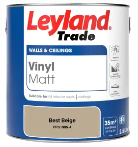 Leyland Trade Vinyl Matt Walls & Ceilings Emulsion Paint Best Beige (PPG1085-4) 2.5L