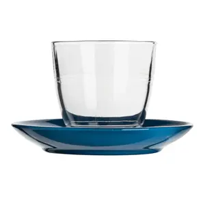 Duralex - Gigogne Mismatched Coffee Cup & Saucer Set - 220ml - Blue - 12pc